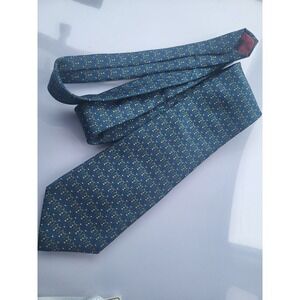 Bert pulitzer blue‎ geometric silk tie made in usa collectors edition